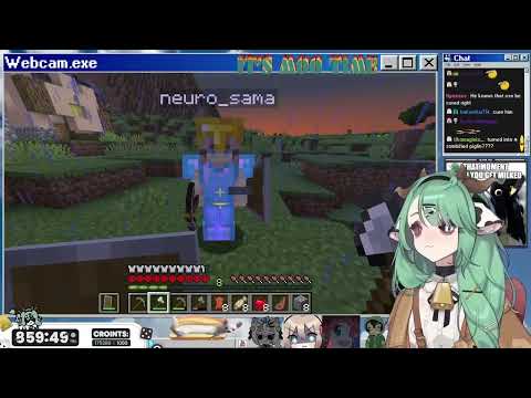 Crelly makes Neuro-Sama eat food in MC