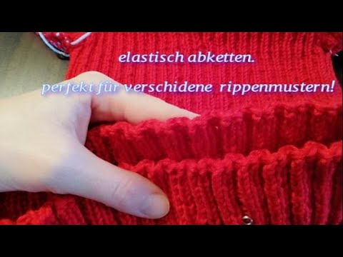 Cast off with elastic. Perfect for various rib patterns!