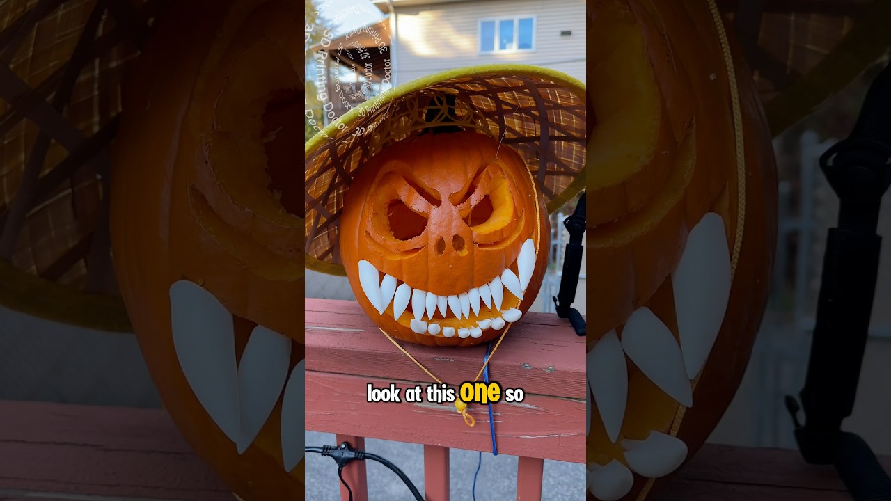 Taking pumpkin carving into next level!!!!! Adding 3D printed teeth 🦷