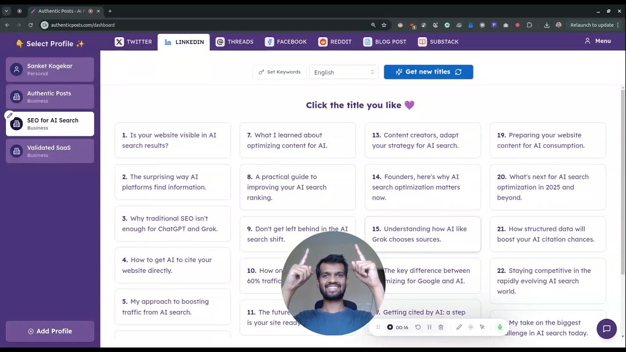 Authentic Posts demo video Authentic Posts demo video