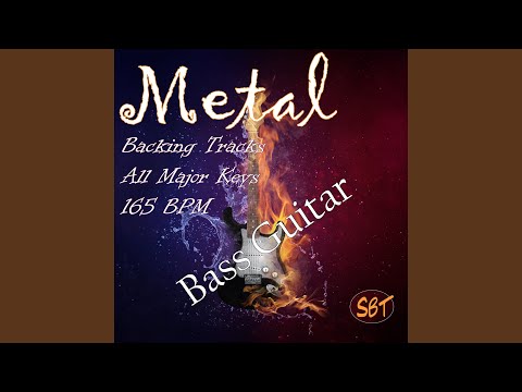 Metal Bass Guitar Backing Track in C Major 165 BPM, Vol. 1