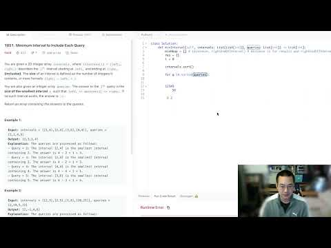 Minimum Interval to Include Each Query Neetcode150 Series: (150 of 150) Leetcode