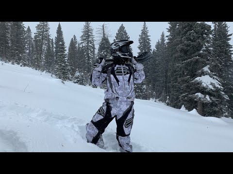 Four Amateurs Snowmobiling the backcountry in McCall Idaho Feb. 2020