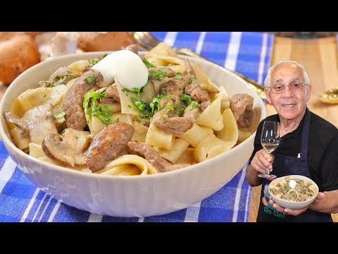 Beef Stroganoff with Pappardelle