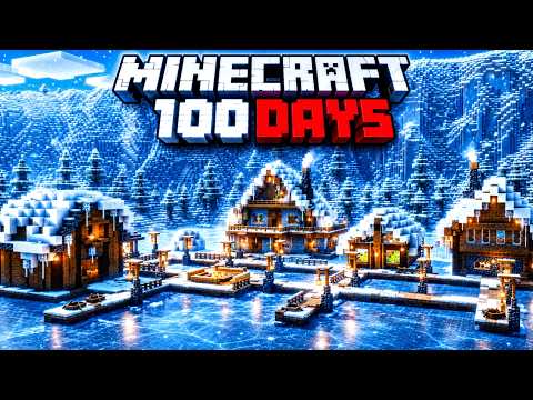 I Spent 100 Days on a Frozen LAKE in Minecraft