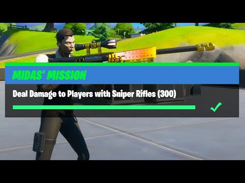 Deal Damage to Players with Sniper Rifles (300) - Fortnite Midas' Mission Challenges