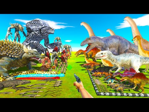 Jurassic Kingdom Battle | Carnivore Dinosaurs vs Reptiles of Ev - Animal Revolt Battle Simulator