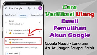 Download lagu Cara Verifikasi Ulang Email Pemulihan Akun Google mp3