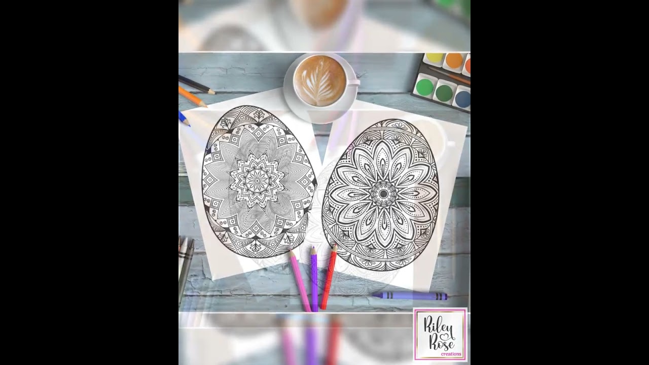 Easter Egg Coloring Pages Printable | 20 pages of Beautiful Mandala Easter Egg Coloring Sheets