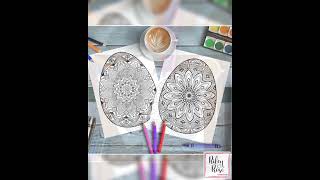 Easter Egg Coloring Pages Printable | 20 pages of Beautiful Mandala Easter Egg Coloring Sheets