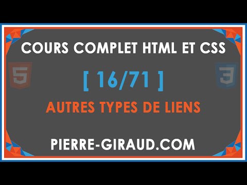 COURS COMPLET HTML ET CSS 16 71 Autres types de liens HTML