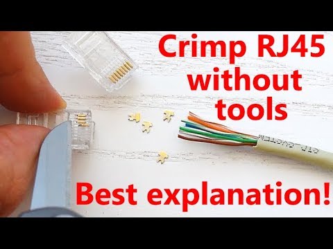 BEST VIDEO on How to Make/Crimp RJ45 Ethernet Cable without a Crimping Tool using screwdriver