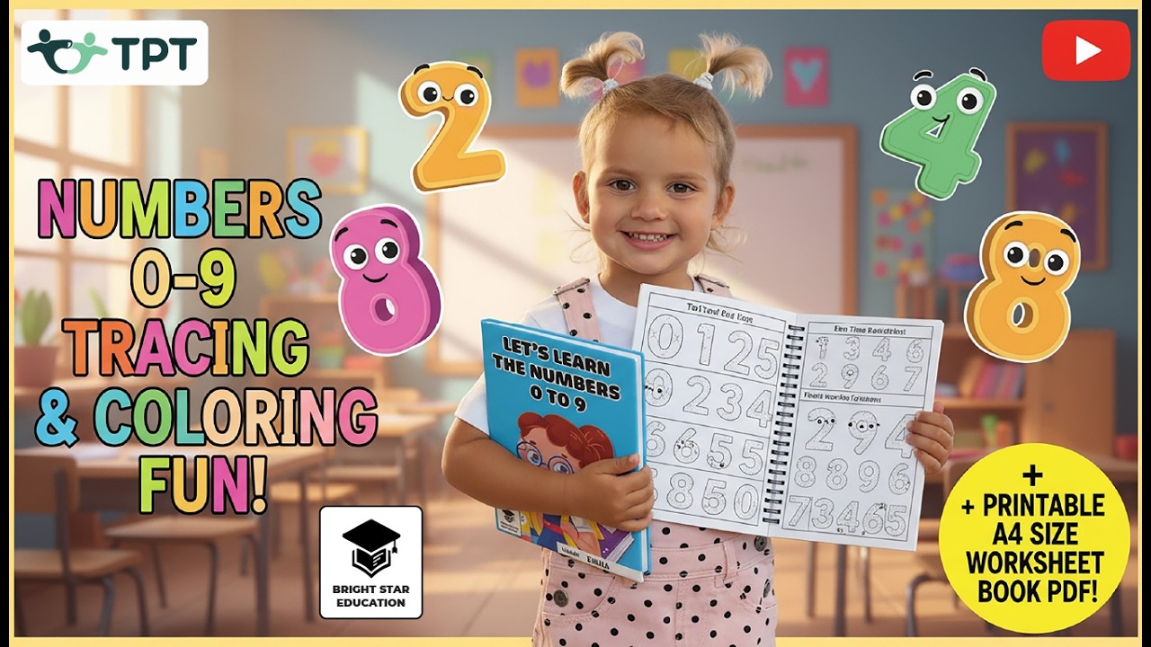 Learn Numbers 0-9 for Kids: Writing, Coloring & Recognition + Printable Worksheets! 🔢🎨