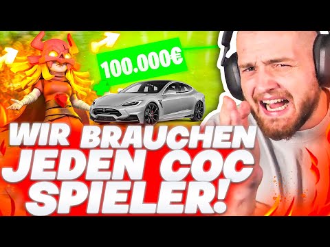 💸🤯100.000€ CHARITY durch Clash of Clans! - FREE TESLA & die MEERE RETTEN! #TEAMSEAS