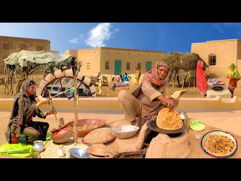 Ancient Village Life Pakistan At Border | Desert Woman Daily Routine | Cooking Traditional Food