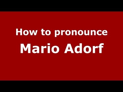 How to pronounce Mario Adorf (Italian/Italy) - PronounceNames.com