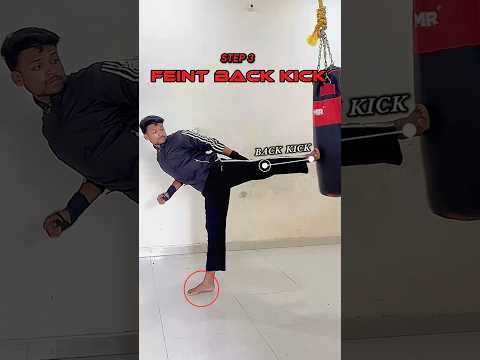 Feint back kick tutorial 🔥✅  #feint #back #kick #kickboxing #karate #mma #ufc #tutorial #training
