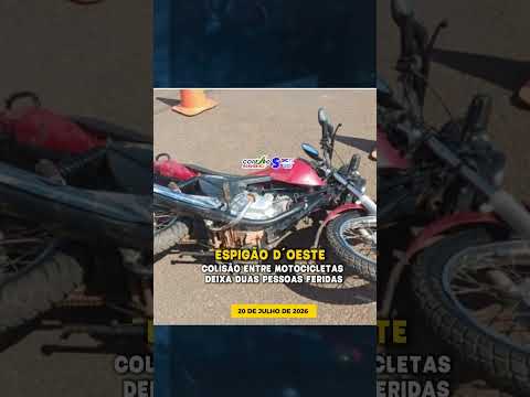 Colisão entre motocicletas deixa duas pessoas feridas em Espigão do Oeste