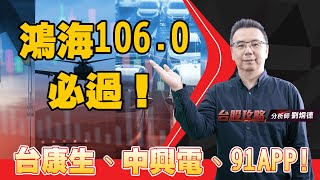 鴻海106.0必過！台康生、中興電、91APP! (圖)