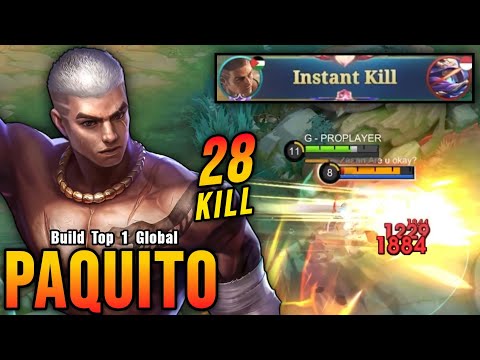 28 Kills!! Insane Damage Paquito Monster EXP Laner!! - Build Top 1 Global Paquito ~ MLBB