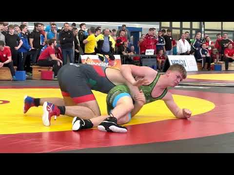 RINGEN DM 23 A-Jugend / Runde 3  92kg GR - Paul Mettmann vs. Linus Hörchner #WRV