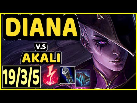 TINOWNS (DIANA) vs AKALI - 19/3/5 KDA MID CHALLENGER GAMEPLAY - BR