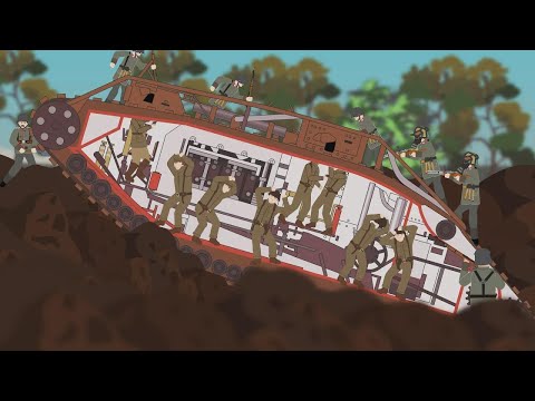 Leben im Mk.V-Panzer des Ersten Weltkriegs (Querschnitt)