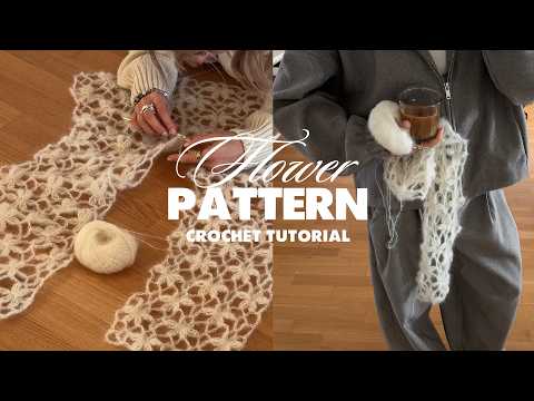 CROCHET FLOWER PATTERN tutorial by belina⭐️ mesh floral design chart