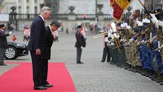 Belgische Royals empfangen Japans Kaiser mit rotem Teppich