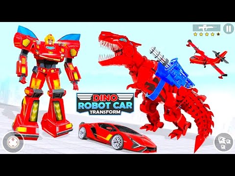 Dino Transform Robot Car Game - Red Dino Robot Car - Android Gameplay
