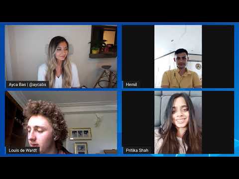 Students from University College London show off their React web app and Azure QnA chatbot