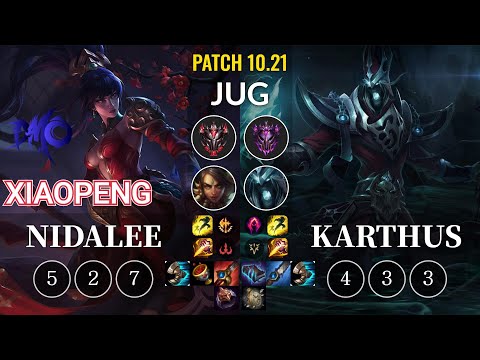 DMO Xiaopeng Nidalee vs Karthus Jungle - KR Patch 10.21