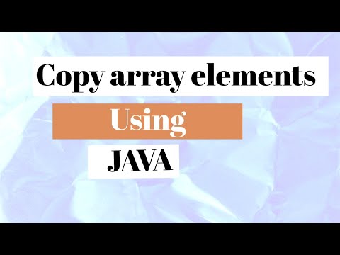 Copy Elements From An Array Using Java