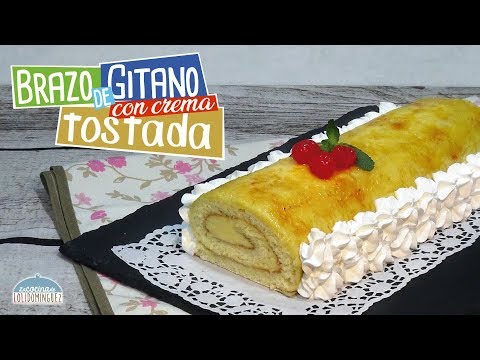 Brazo de gitano con crema tostada o pionono de crema. Loli Domínguez. Paso a paso