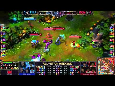 All-Stars 2013 Europe vs Korea Game 1 Highlights League of Legends LCS LoL Allstar Matchup
