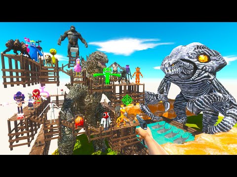 Parkour ZigZag Rescue Around Godzilla and Fights Legendary Orga - Animal Revolt Battle Simulator
