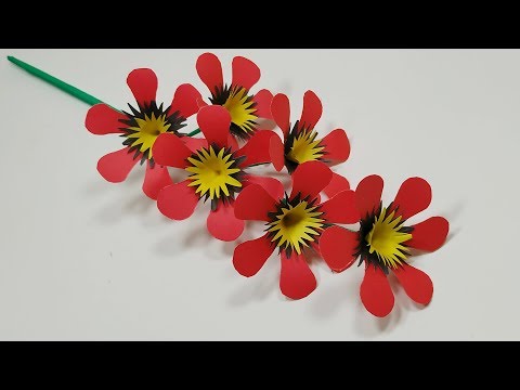 Handcraft: Paper Stick Flower Beautiful idea for Room Decoration || Jarine's Crafty Creation Video
