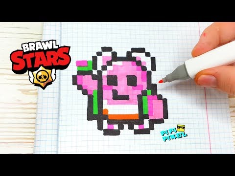 мини САКУРА СПАЙК из BRAWL STARS РИСУНКИ ПО КЛЕТОЧКАМ -PIXEL ART