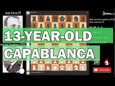 13-Years-Old Capablanca | Jose Raul Capablanca vs Juan Corzo analyzed by Stockfish | 1901