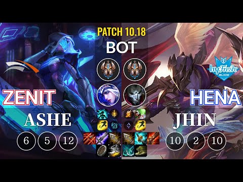 HLE Zenit Ashe vs hyF Hena Jhin Bot - KR Patch 10.18