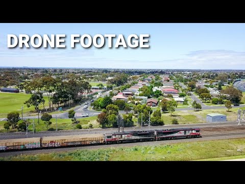 Drone Footage Of An SCT Freight Train Arriving at Laverton!