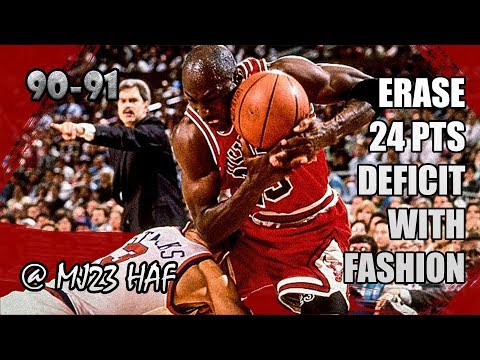 Michael Jordan Highlights vs Knicks (1991.04.04) - 34pts, Epic 24pts Comeback!