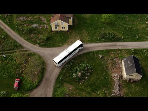 4544. Buss (Bus) Drone Stock Footage Video