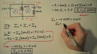 How to Solve a Kirchhoff's Rules Problem - Simple Example