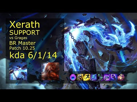 Xerath Support & Jhin vs Gragas & Kai'Sa - BR Master 6/1/14 Patch 10.25 Gameplay