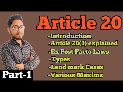 Article 20(1) of Indian Constitution, Ex-Post-Facto-Laws, #law_with_twins #indian_polity