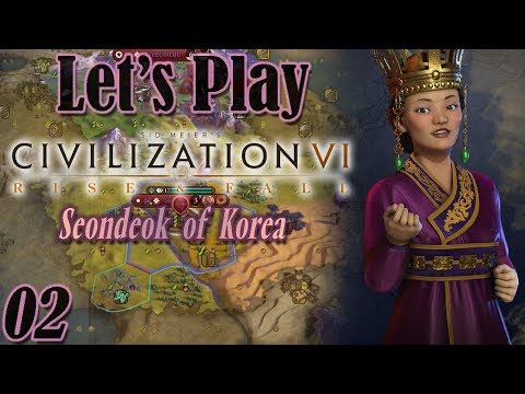 Let's Play Civilization 6: Rise and Fall Expansion [Ep 02] - Seondeok of Korea Playthrough
