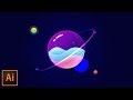 Glass Planet Vector Illustration – Adobe Illustrator Tutorial