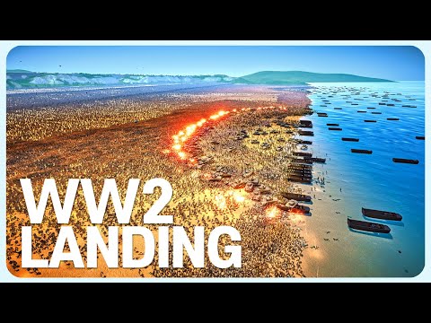 WW2 U.S. Soldiers Landing vs Medieval ARMY - Ultimate Epic Battle Simulator 2 UEBS 2 (4K)