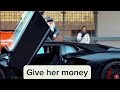 Old Man Rich Prank Giving Money To Strangers For A Phone Call Lamborghini Calling Prank ️